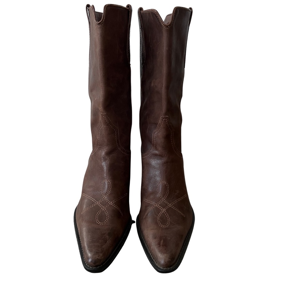Brown Leather Western Boots